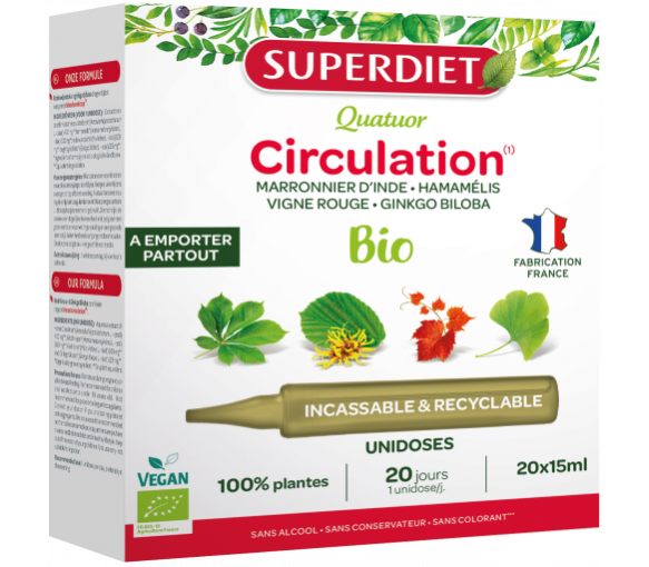 Quatuor Circulation bio Superdiet - Schachtel mit 20 Einzeldosen à 15 ml - image 1