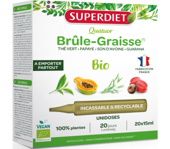 Bio-Fettverbrenner-Quartett Superdiet - Box mit 20 Einzeldosen à 15 ml - image 1