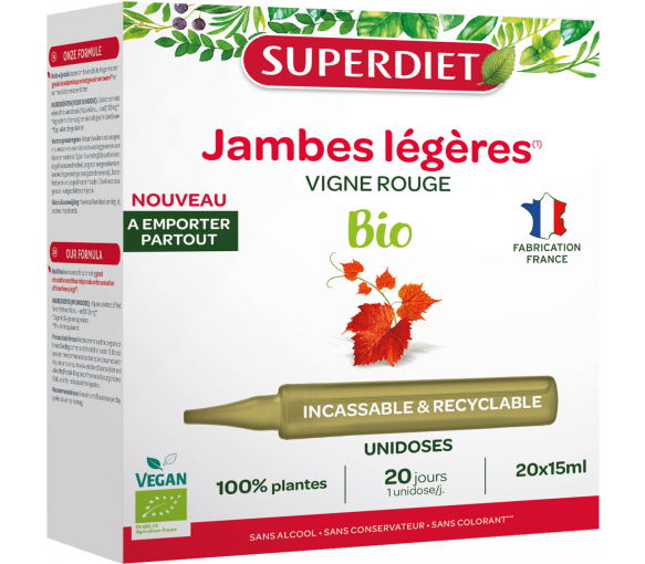 Leichte Beine rote Traube Superdiet - Box mit 20 Einzeldosen à 15 ml - image 1