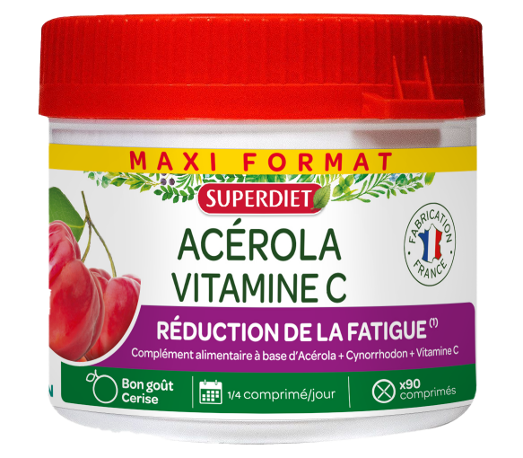 Maxi-Topf Acerola Vitamin C Super Diet - 90 zerlegbare Kaudabletten - image 1
