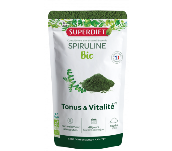 Bio-Spirulina-Pulver SuperDiet - 200g Beutel - image 1
