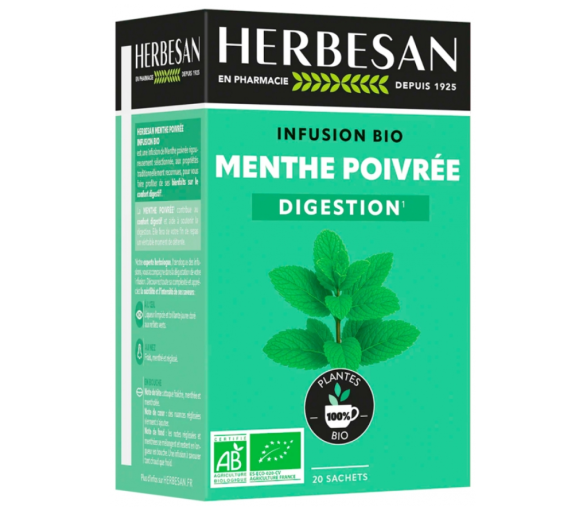 Bio Pfefferminz-Digestionstee Herbesan - 20 Beutel