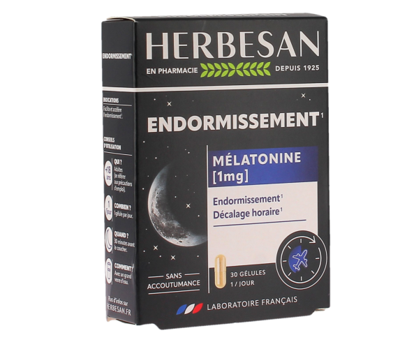 Noctaphyt Melatonin 1mg Herbesan - Packung mit 30 Kapseln - image 1
