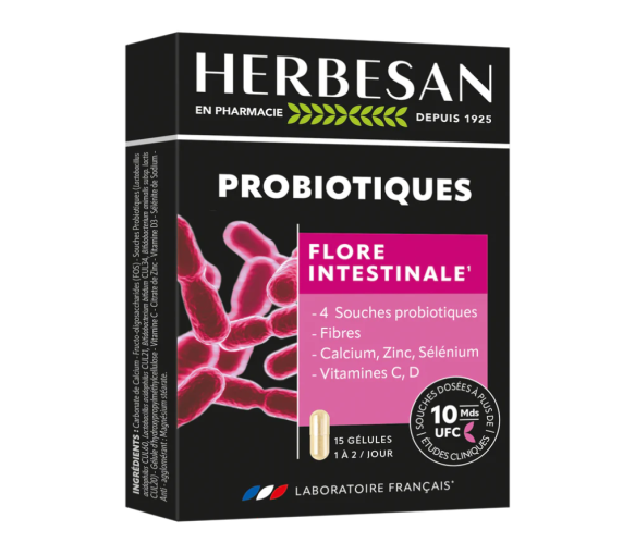 Probiotika Darmflora Herbesan - Packung mit 15 Kapseln
