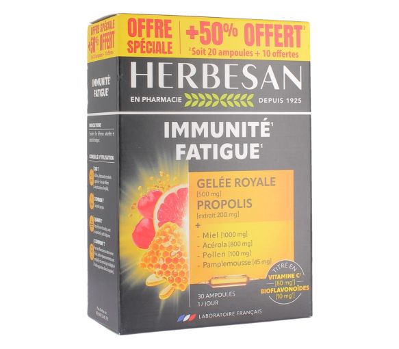 Immunsystem Müdigkeitsreduzierung Herbesan - Box mit 20 Ampullen + 10 geschenkt - image 1