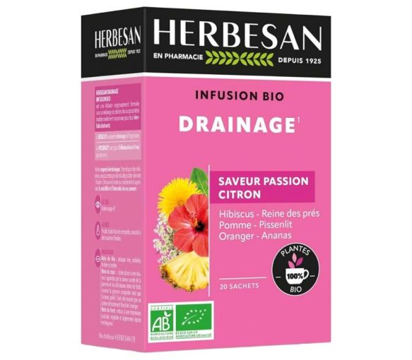 BIO Entgiftungstee mit Passionsfrucht-Zitronen-Geschmack von Herbesan - 20 Beutel pro Packung - image 1