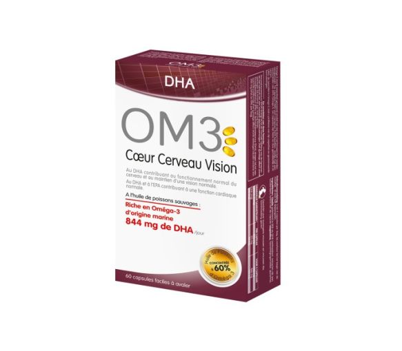 OM3 Herz Gehirn Vision Super Diet - Packung mit 60 Kapseln