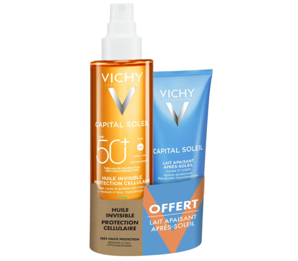 Unsichtbares Öl Zellschutz Vichy - 200ml Spray + 100ml beruhigende Lotion geschenkt
