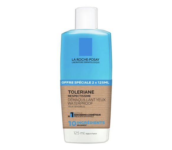Tolériane Respectissime Augen-Make-up-Entferner wasserfest La Roche-Posay - 2er-Pack mit 125 ml Flaschen - image 1