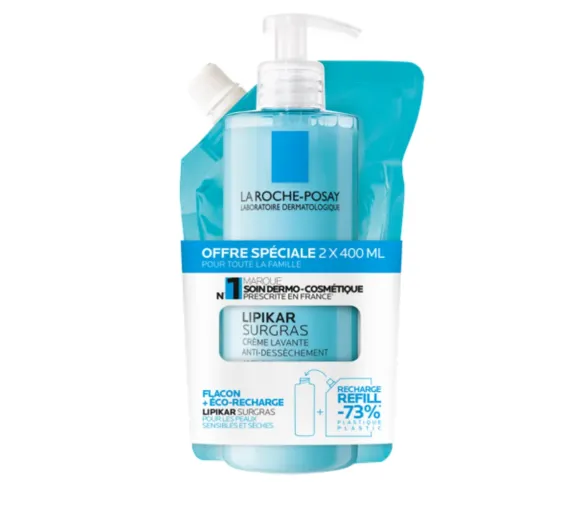 Lipikar überfettende Waschcreme gegen Austrocknung La Roche Posay - Sonderangebot 2x400ml - image 1