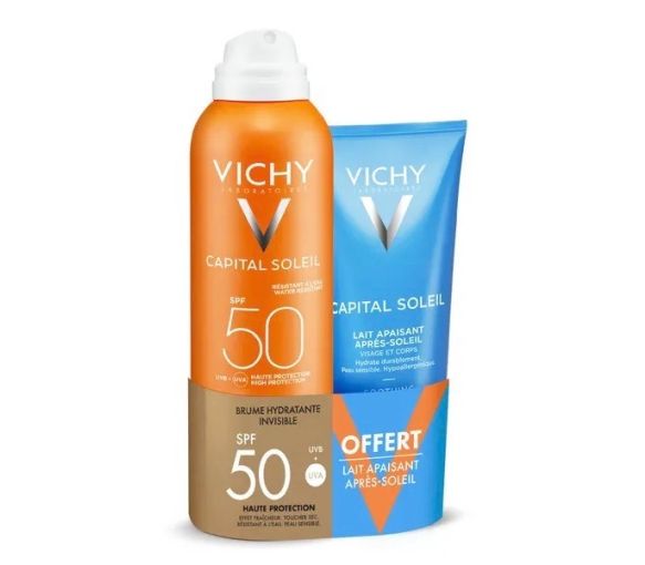 Kapital Sonne Wasser Sonnenschutz Bräunung SPF 50 Vichy - Spray 200ml + 100ml After-Sun Milch geschenkt - image 1