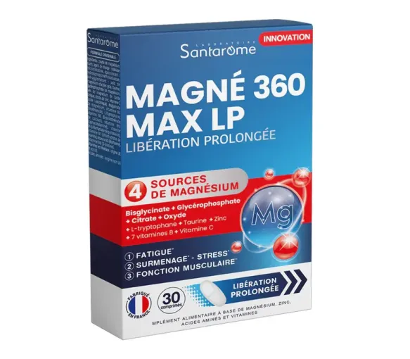 Magné 360 Max verzögerte Freisetzung Santarome - Packung mit 30 Tabletten