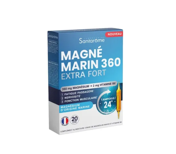 Magnesium marinum 360 forte extra forte Santarome - Packung mit 20 Ampullen zu 10 ml
