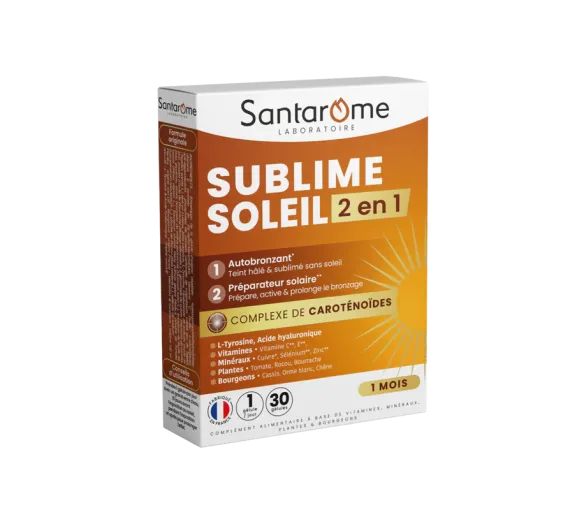 Sublime Sonne 2 in 1 Selbstbräuner und Sonnenvorbereiter Santarome - Packung mit 30 Kapseln - image 1