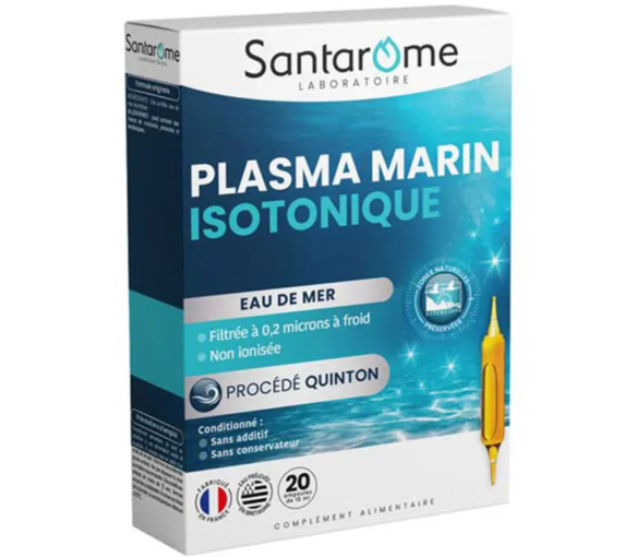 Plasma marin isotonisch Meerwasser Santarome - Packung mit 20 Ampullen zu 10ml