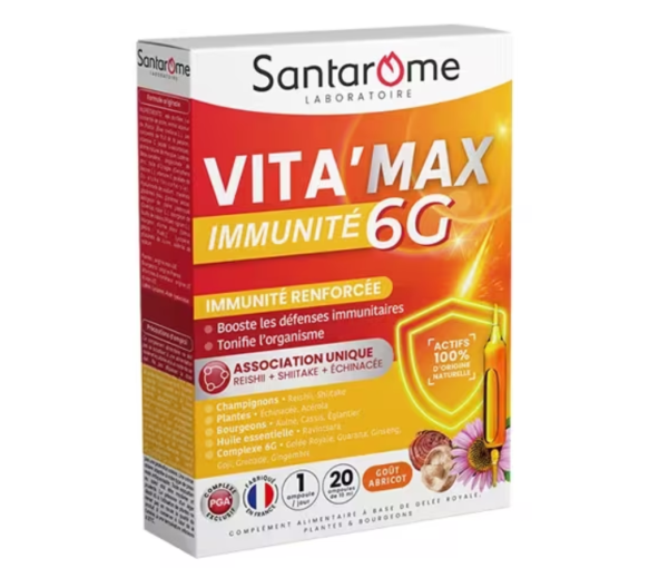 Vita'Max Immunität 6G Santarome - Packung mit 20 Ampullen à 10 ml