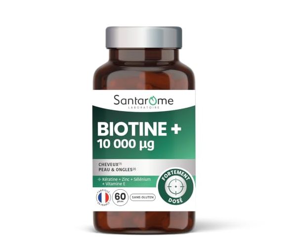 Biotine+ 10000ug Santarome - pot de 60 gélules