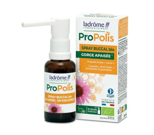 Propolis Bio Mundspray beruhigender Hals Ladrôme - Spray von 30 ml