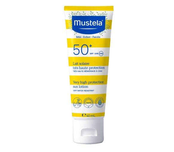 Sonnenschutzmilch sehr hoher Schutz für Baby-Kinder-Familie SPF50+ Mustela - Tube mit 40 ml - image 1