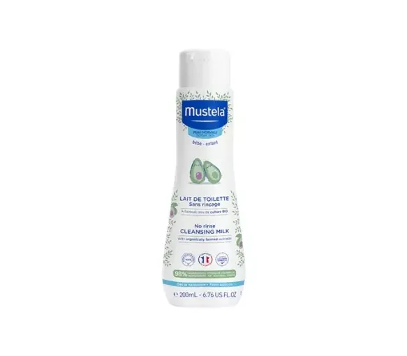 Mustela Reinigungswasser ohne Abspülen für normale Haut von Babys und Kindern - Flasche mit 200 ml