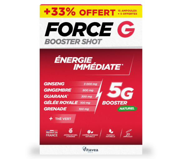 Force G Booster Shot sofortige Energie Vitavea - Packung mit 20 Ampullen - image 1