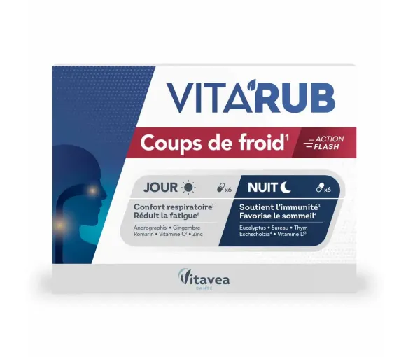Vita'Rub Erkältungsbeschwerden Vitavea - Packung mit 12 Kapseln