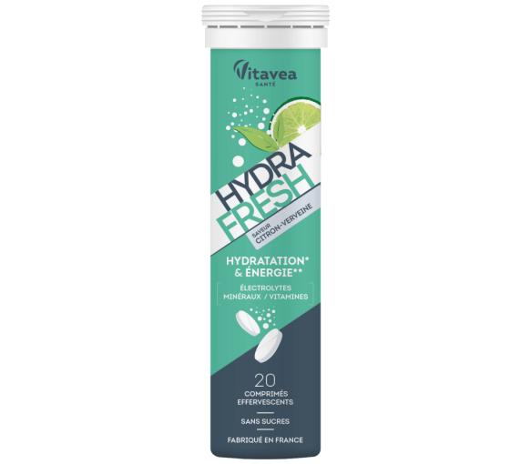 Hydra Fresh Geschmack Zitrone-Zitronenmelisse Vitavea - Tube mit 20 Brausetabletten