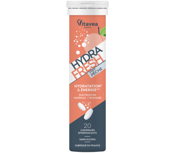 Hydra Fresh Geschmack Pfirsich Vitavea - Tube mit 20 Brausetabletten
