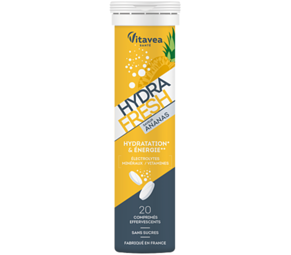 Hydra Fresh Ananasgeschmack Vitavea - Tube mit 20 Brausetabletten