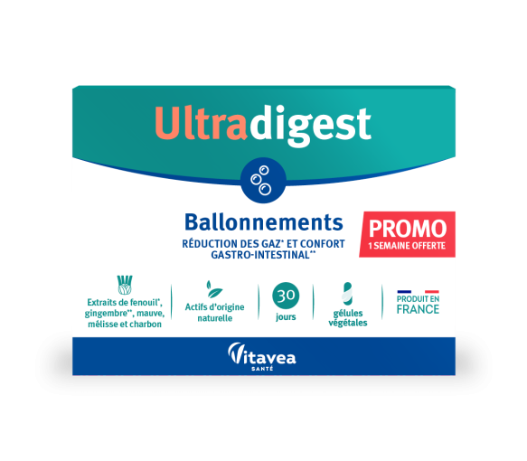 Ultradigest Blähungen Vitavea - Dose mit 90 pflanzlichen Kapseln