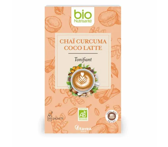 Bio Kurkuma Kokos Latte Schwarztee Nutrisanté - 20 Beutel - image 1