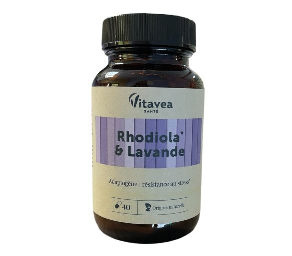 Rhodiola und Lavendel Bio Stressresistenz Vitavea - Dose mit 30 Kapseln