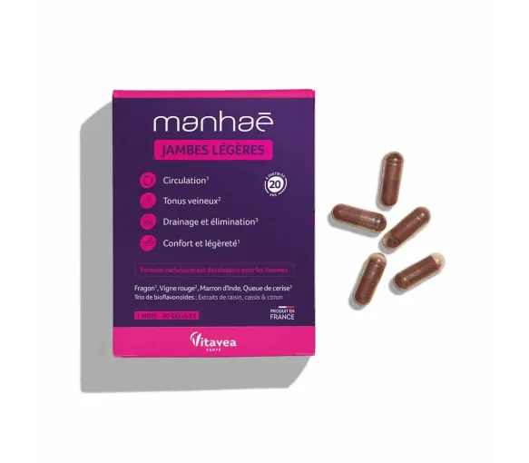 Manhaé leichte Beine Vitavea - Packung mit 30 Kapseln