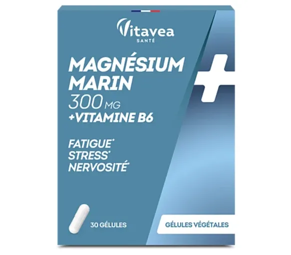 Magnésium marin 300mg + vitamine B6 Vitavea - boite de 30 gélules