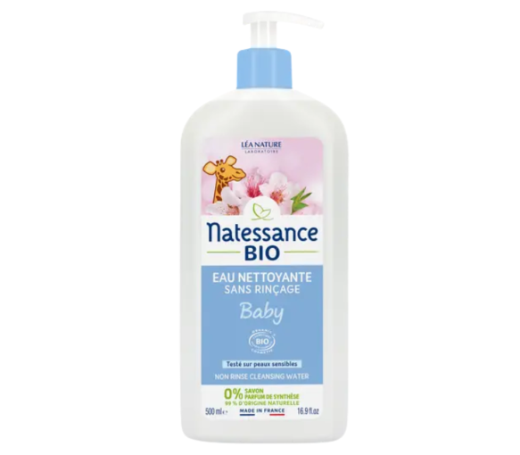 Reinigendes Wasser ohne Abspülen Baby Bio Natessance - Pumpflasche 500ml