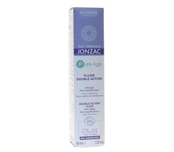 Pure Age Flüssigkeit mit doppelter Wirkung gegen Alterung/Unreinheiten bio Thermalwasser Jonzac - Tube mit 40ml
