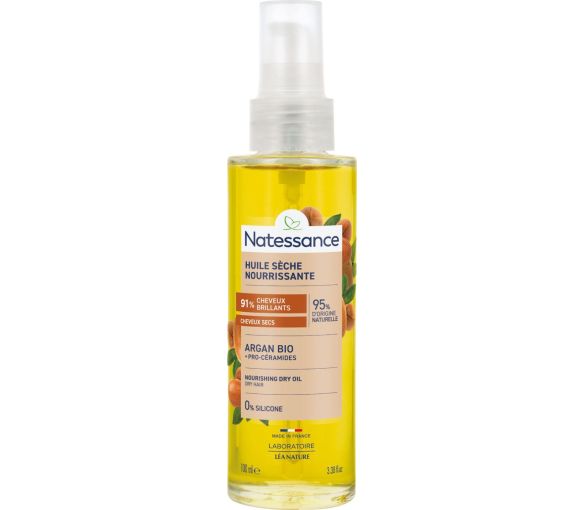 Nährendes Trockenöl Argan Bio Natessance - Pumpflasche 100ml