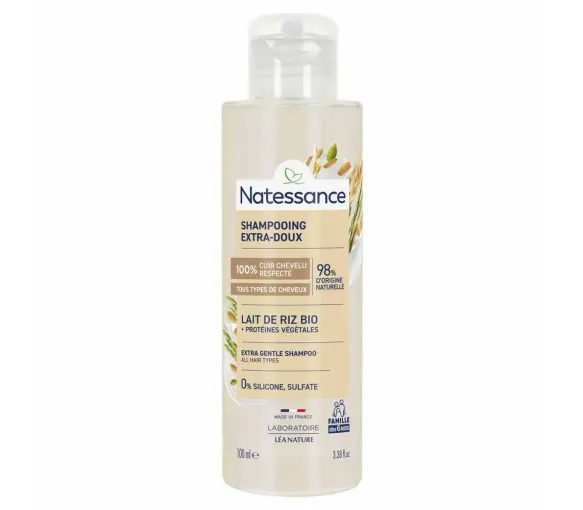 Sampooing extra-doux Reis-Milch Bio Natessance - Flasche mit 100ml