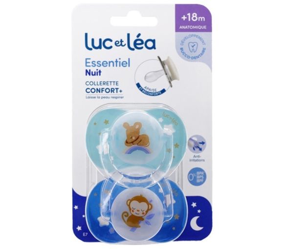 Essentieller Nacht-Schnuller +18 Monate Luc und Léa - 2er-Pack Schnuller