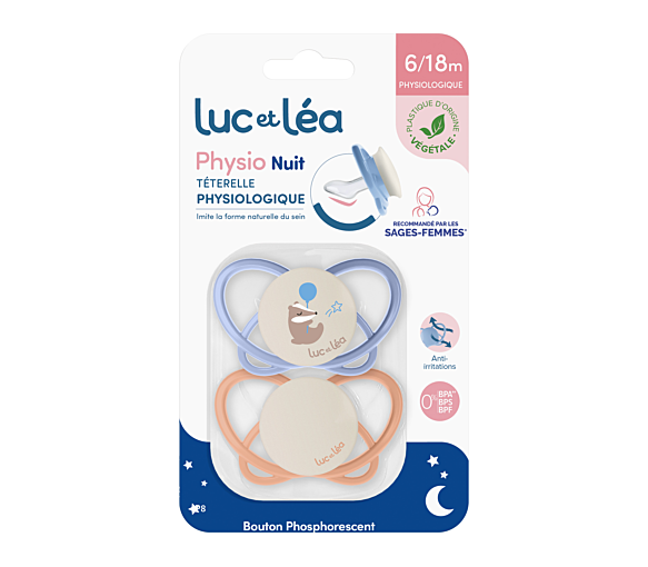 Physio Sauger physiologisch 6/18 Monate Luc und Léa - 2er Pack Schnuller