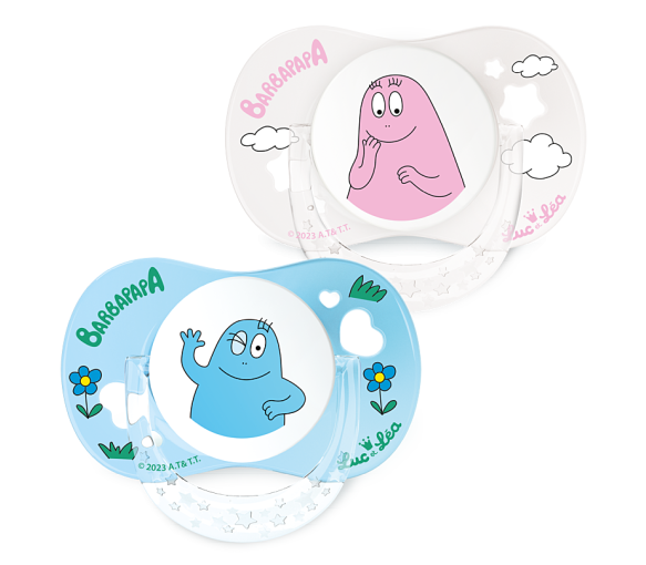 Limitierte Auflage Barbapapa Schnuller 0-6 Monate Luc und Léa - Set mit 2 Schnullern