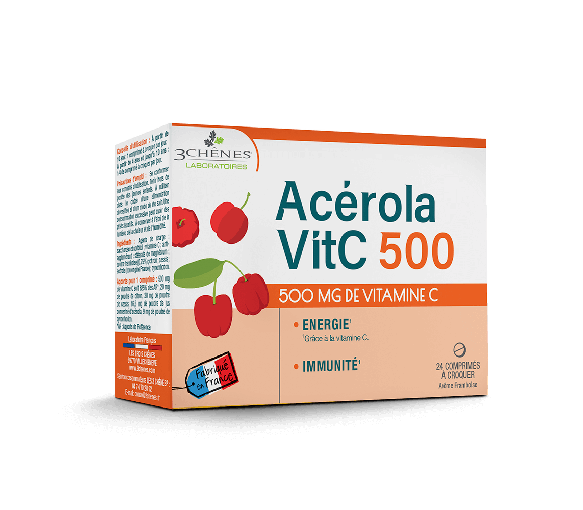 Acérola VitC 500 mg Die 3 Eichen - Packung mit 24 Lutschtabletten - image 1