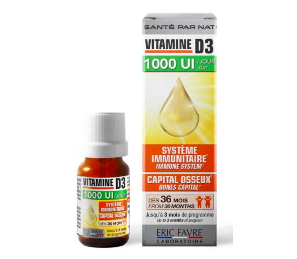 Vitamin D3 1000Ul/day Eric Favre - dropper bottle of 20ml - image 1