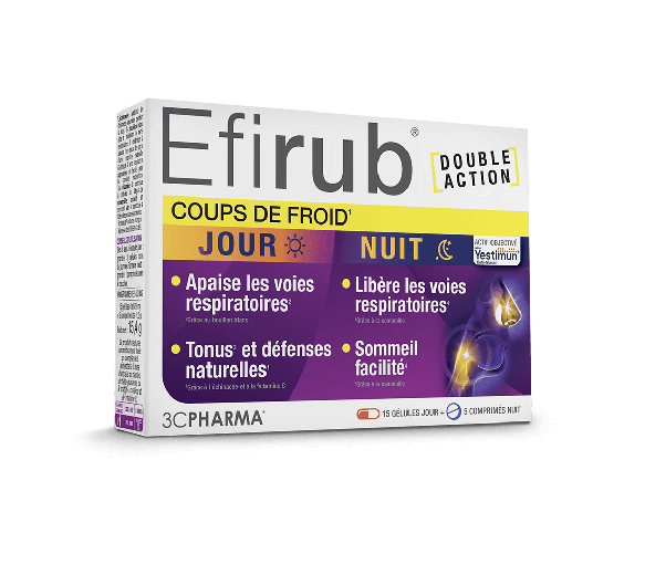 Efirub Tag/Nacht 3C Pharma - Packung mit 15 Kapseln + 5 Tabletten