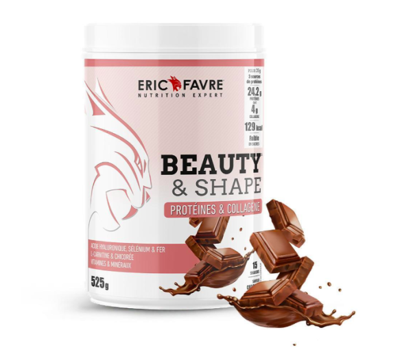 Beauty&shape Proteine und Kollagen Schokoladengeschmack Eric Favre - 525g Dose - image 1
