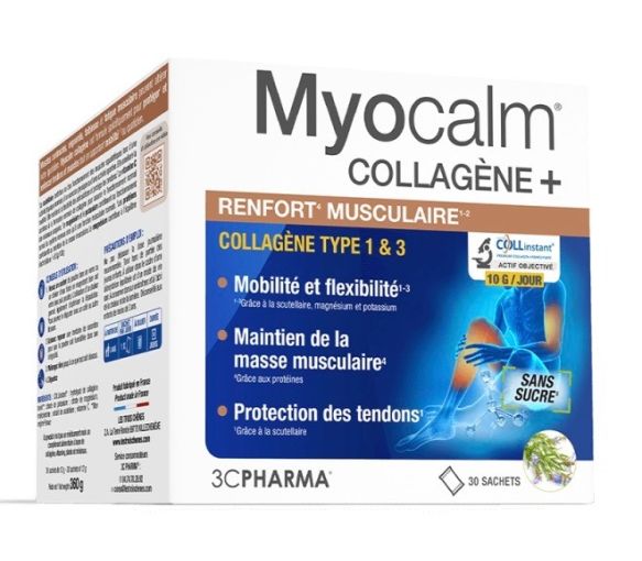 Myocalm Kollagen+ Muskelverstärkung 3C Pharma - Packung mit 30 Beuteln