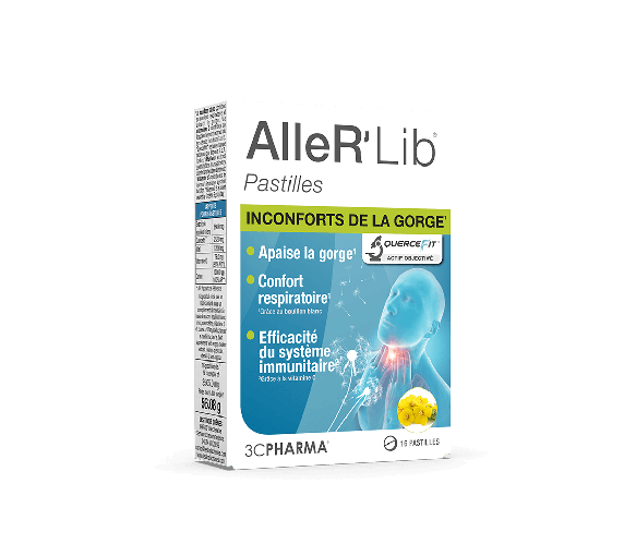 AlleR'Lib Halsschmerzen 3C Pharma - Packung mit 16 Pastillen