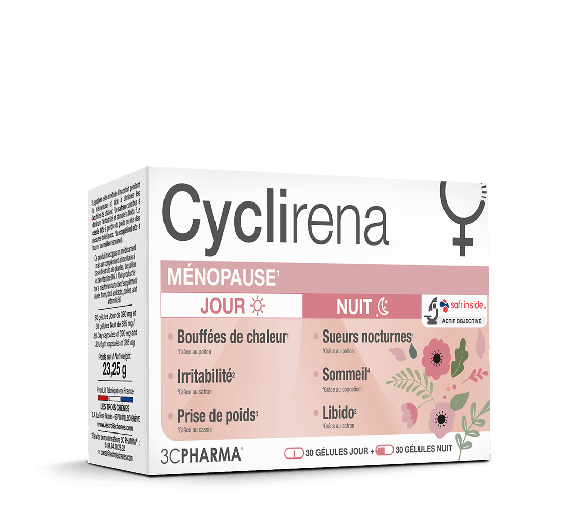 Cyclirena Menopause Tag und Nacht 3C Pharma - Packung mit 60 Kapseln