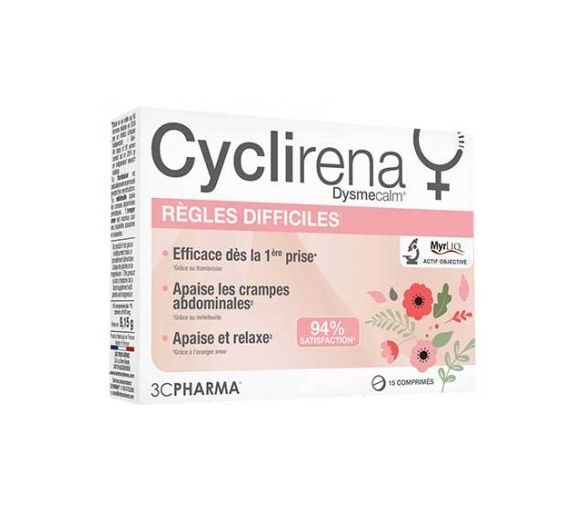 Cyclirena dysmecalm règles difficiles 3C Pharma - 15 comprimés