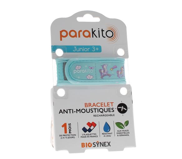 Wiederaufladbares Anti-Mücken-Armband Junior Einhorn Para Kito - 1 Armband + 2 Nachfüllungen